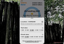 Performance Diskio de l'EX400U sur l'iPad Pro - nettement plus rapide