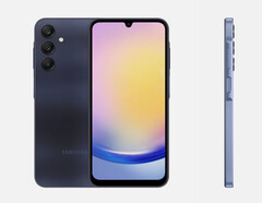 Le Samsung Galaxy A25 dans l'une de ses trois couleurs de lancement. (Source de l'image : WinFuture & Roland Quandt)
