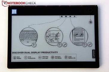 E-Ink du Yoga Book C930 : un clavier, une surface pour dessiner ou écrire, ou une liseuse électronique.