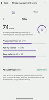La nouvelle page de gestion du stress de Fitbit. (Source de l'image : u/KeyAd5197 via Reddit)