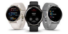 Le Venu 2 Plus est disponible en trois couleurs. (Image source : Garmin)