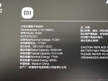 Détails de la batterie