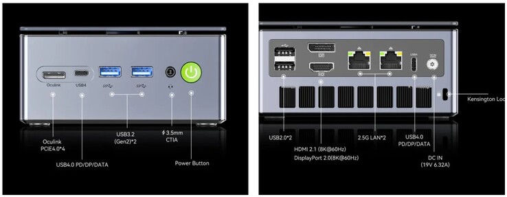 Les interfaces externes de la GMKtec NucBox M7 Ultra (Source : GMKtec)