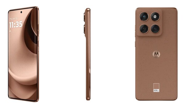 Le Edge 60 Fusion en Pantone Mocha Mousse est disponible en Europe. (Sources des images : Motorola)