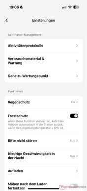 Menu Réglages