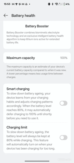 Quelques captures d'écran montrant la prétendue mise à jour de la limite de charge de OnePlus. (Source : OnePlus System Apps Telegram channel via Android Authority)