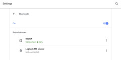 Chrome OS dispose désormais d'une barre de batterie Bluetooth. (Source : XDA)