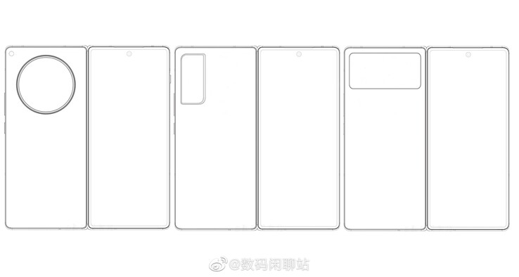 3 futurs produits pliables auraient été comparés à l'avance. (Source : Digital Chat Station via Weibo)