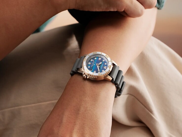 Avec ses 36,5 mm, le boîtier offre une version plus compacte de la montre de plongée moderne.