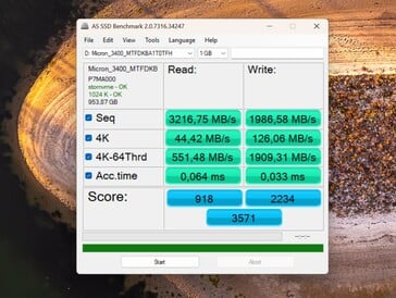 Performances après la mise à jour du pilote avec mon disque SSD secondaire de 1 To.