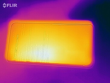 Samsung Galaxy S10e - Relevé thermique à l'avant de l'appareil en cas de sollicitations.