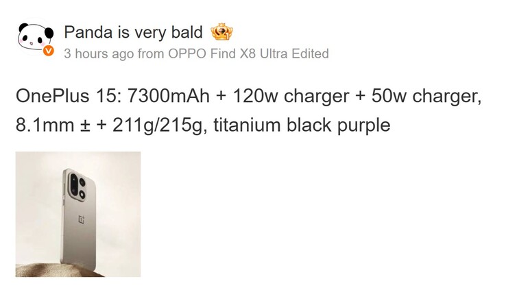 Le rapport de Panda Is Very Bald (Image source : Weibo - machine translated)