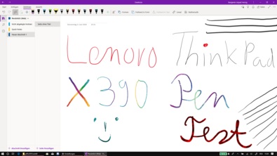 Lenovo ThinkPad X390 Yoga - Test du Digitizer pen.