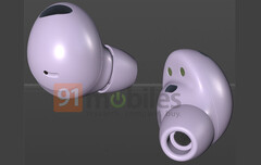 Le Galaxy Buds2 Pro devrait être lancé en août lors d&#039;un événement Unpacked Galaxy bien rempli. (Image source : 91mobiles &amp;amp; @evleaks)