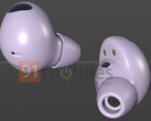 Le Galaxy Buds2 Pro devrait être lancé en août lors d'un événement Unpacked Galaxy bien rempli. (Image source : 91mobiles &amp; @evleaks)