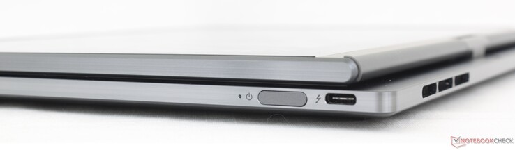 A droite : Bouton d'alimentation à empreinte digitale, USB-C Thunderbolt 4 avec Power Delivery + DisplayPort