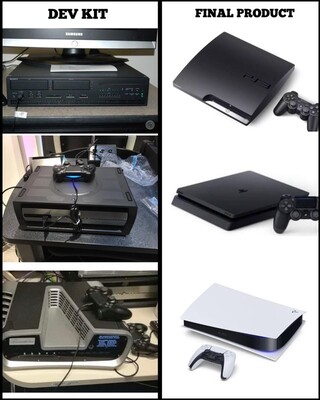 Comparaison finale des produits du kit de développement PlayStation. (Source de l'image : Reddit - u/reddit_hayden)