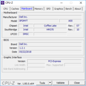 Dell G7 15 - CPU-Z : carte-mère.