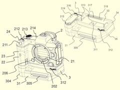 Poignée de refroidissement active pour les appareils photo sans miroir de Canon (Image Source : Japan Patent Platform)