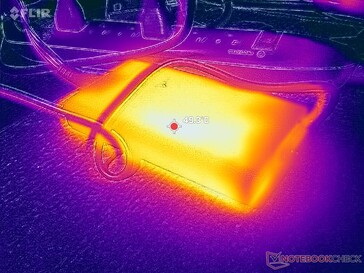 L'adaptateur CA atteint plus de 50 °C lorsque les charges sont élevées