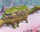 Une image montrant une ville dans The Wandering Village, actuellement à -50 % sur Steam.