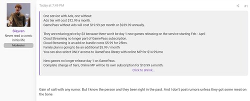 Les modifications du Xbox Game Pass qui ont fuité sont présentées ci-dessous
