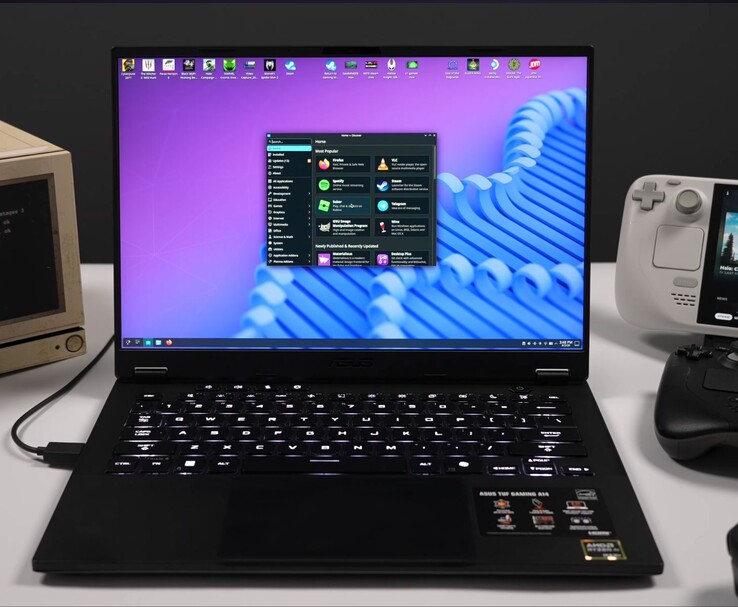 Mode bureau de SteamOS fonctionnant sur l'Asus TUF Gaming A14