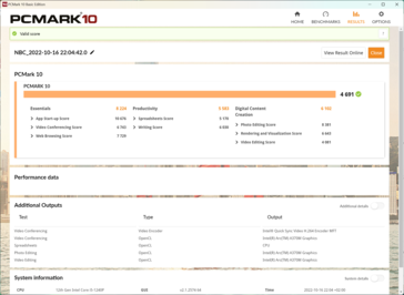 PCMark10 en mode batterie