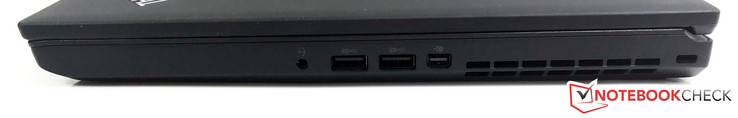 Côté droit : jack stéréo (combo), 2 USB 3.0, Mini DisplayPort 1.2a.