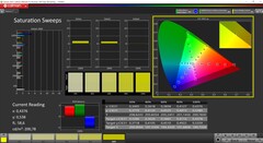 Balayages de saturation CalMAN (profil : par défaut, espace colorimétrique cible P3)