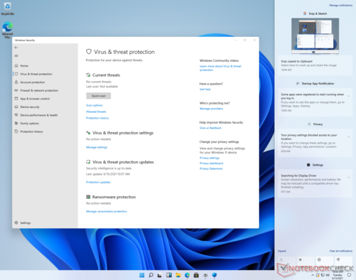 L'application Defender et le Centre d'action de Windows 11