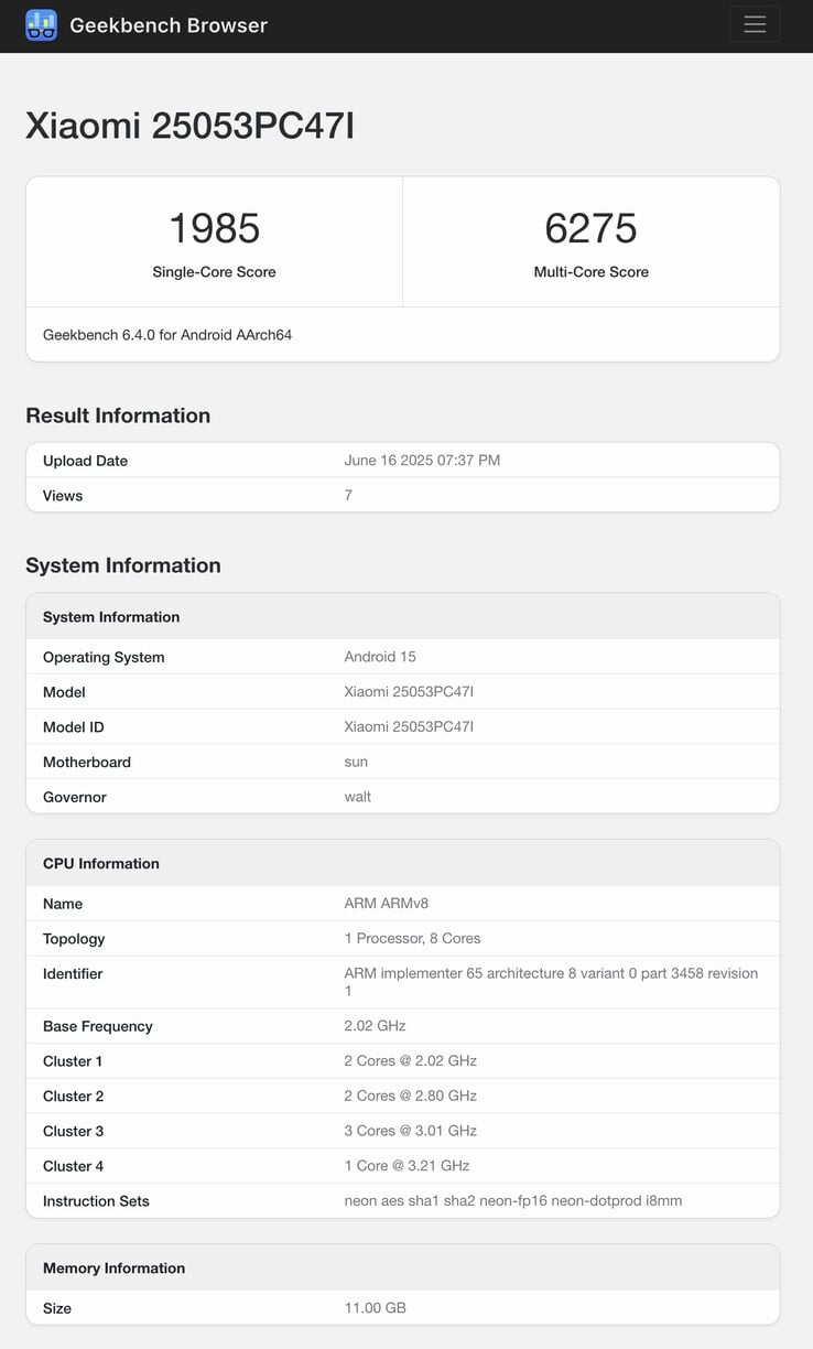 (Source : Geekbench)