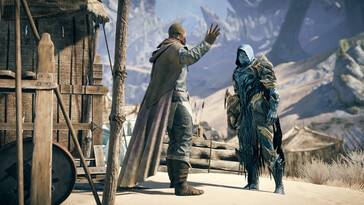 Une image représentant deux personnages d'Atlas Fallen : Reign of Sand.
