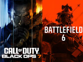 Les bannières de Call of Duty : Black Ops 7 et Battlefield 6 présentées côte à côte (Source de l'image : Steam, Sony PlayStation avec modifications)