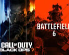 Les bannières de Call of Duty : Black Ops 7 et Battlefield 6 présentées côte à côte (Source de l'image : Steam, Sony PlayStation avec modifications)