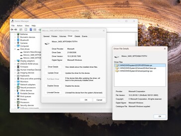Le pilote Windows standard est actif avant le piratage.