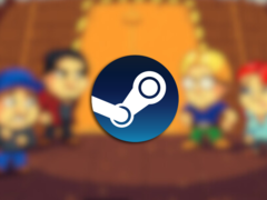 Puzzle Chambers est un jeu de puzzle indépendant sorti en 2017. Sur la photo, l'image de la couverture du jeu avec le logo Steam superposé (Source de l'image : Steam)