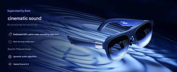 Configuration sonore du Xreal 1S (Image source : Xreal - machine translated)