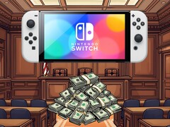 Nintendo Switch 2 présentée dans une salle d&#039;audience avec un règlement important (Source d&#039;image : Nintendo of America avec modifications)