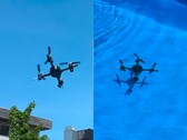 Le drone volant dans les airs et nageant sous l'eau (Source de l'image : Andrei Copaci ; capture d'écran éditée)