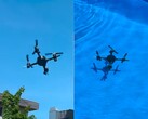 Le drone volant dans les airs et nageant sous l'eau (Source de l'image : Andrei Copaci ; capture d'écran éditée)
