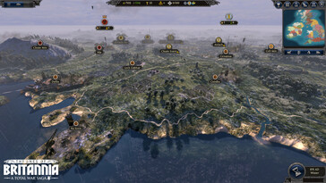 Une image représentant des villes sur la carte du monde dans « A Total War Saga : Thrones of Britannia ».