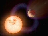 Une image représentant une exoplanète et une étoile dans l'univers.