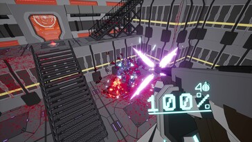 Sur l’image : une capture d’écran du gameplay de Cyberfrags '69.