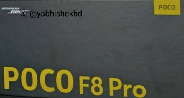 Leaked Poco F8 Pro box (Image Source : Abhishek Yadav on X)