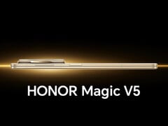 Le Magic V5 dans son option de couleur &quot;Silk Gold&quot; selon les rumeurs. (Source de l&#039;image : Honor - édité)