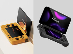 Le Pocket Flip 1S DS et le Pocket DS de gauche à droite. (Source de l&#039;image : Ayaneo - édité)