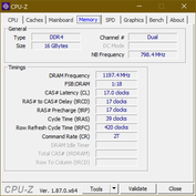 Acer ConceptD 5 - CPU-Z : mémoire vive.