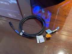 Pas encore disponible : Un câble DP80 Active d&#039;une longueur de deux mètres est actuellement testé. (Photo : Andreas Sebayang/Notebookcheck.com)