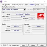 CPU-Z : Graphique AMD Radeon